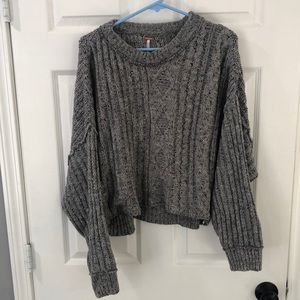 Free People cable knit cropped sweater